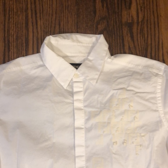 FENDI Dress Shirt with Logo Appliqués - Picture 5 of 9